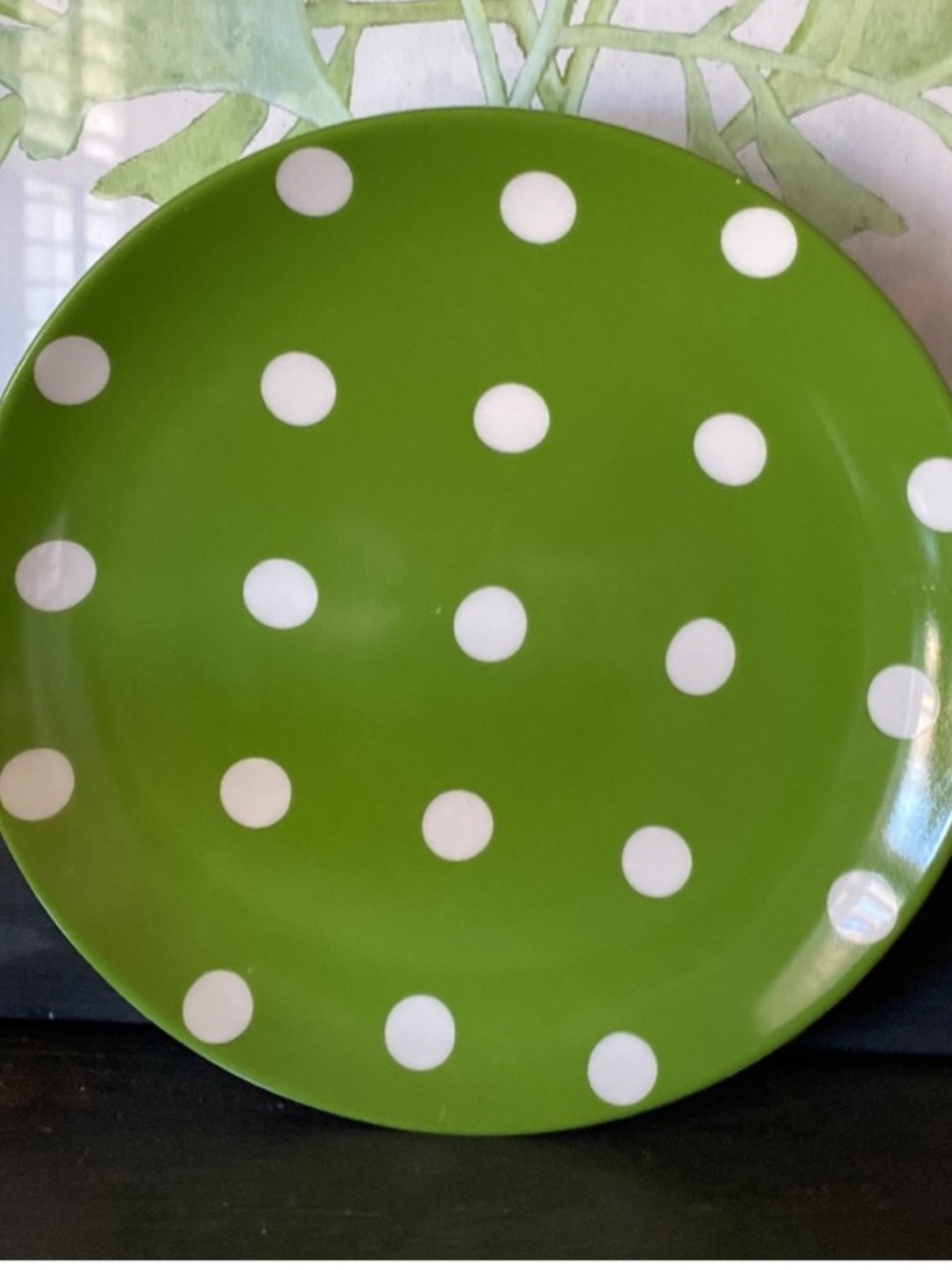 3 Pottery Barn Chloe Plates,  salad. Green and white